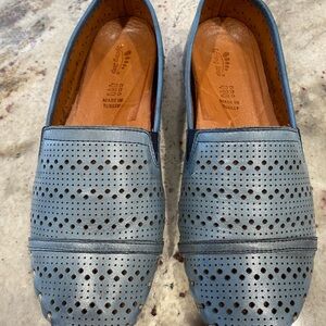 Spring Step Light Blue Perforated Loafers